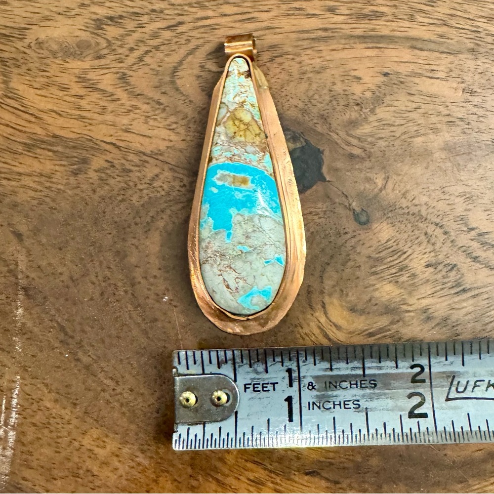 Handcrafted Turquoise And Copper Statement Piece … - image 6